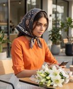 مینی اسکارف ابریشم چاپی - تصویر 4